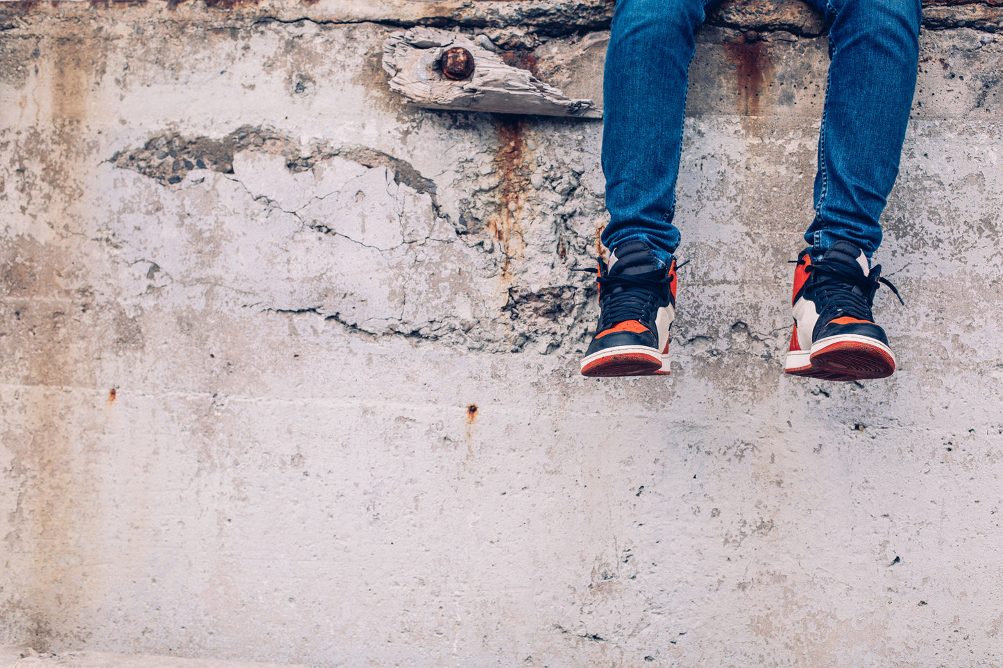 Baskets montantes en cuir tricolore